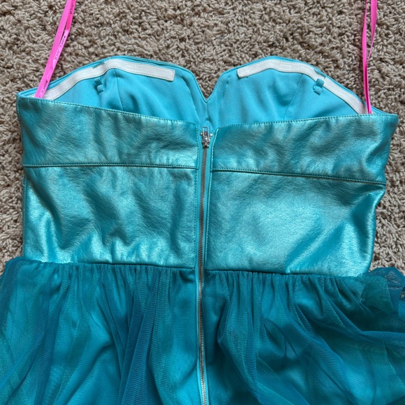 Betsey Johnson tulle and faux leather strapless mini dress - Picture 5 of 12
